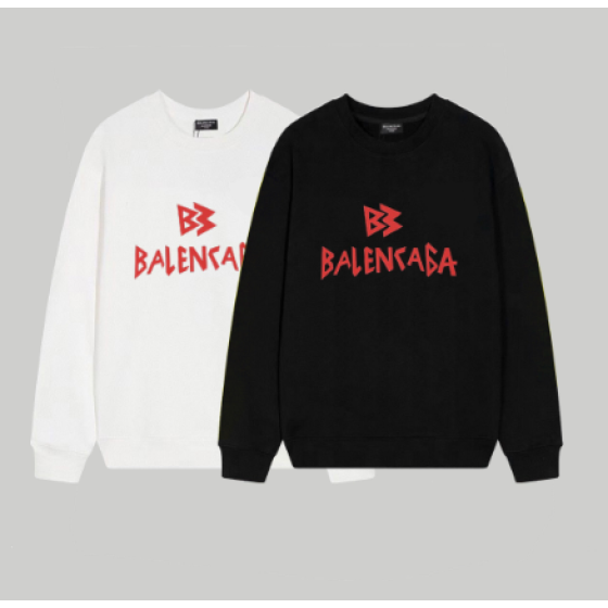 Balenciaga red letter print crewneck sweatshirt